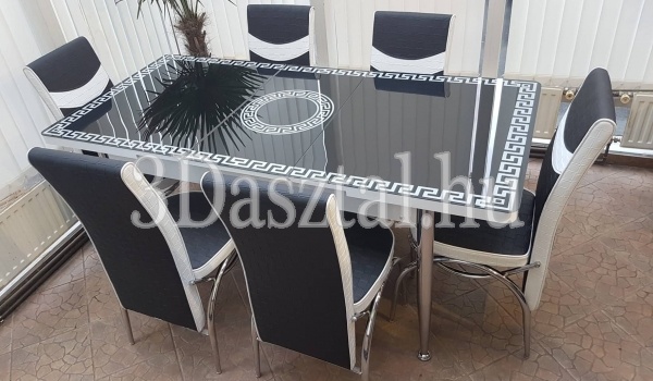 3D asztal garnitúra - Black and White - 
