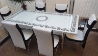 3D asztal garnitúra -  White and Black