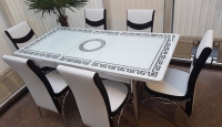 3D asztal garnitúra -  White and Black