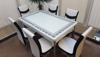3D asztal garnitúra -  White and Black