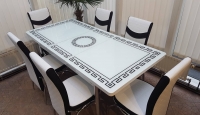 3D asztal garnitúra -  White and Black